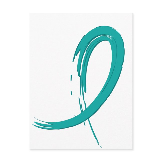 Ovarian Cancer's Teal Ribbon A4 Postinvitations