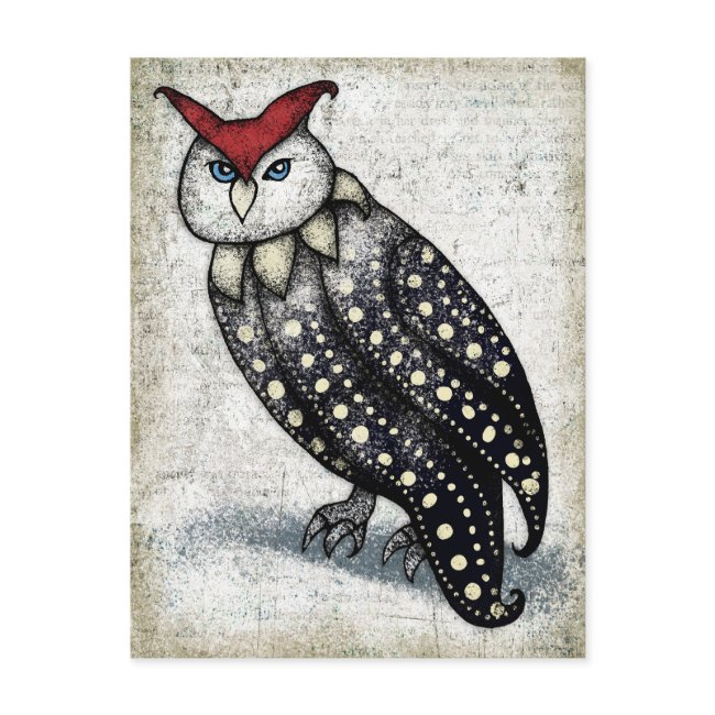 Owl At Graduation Postinvitations