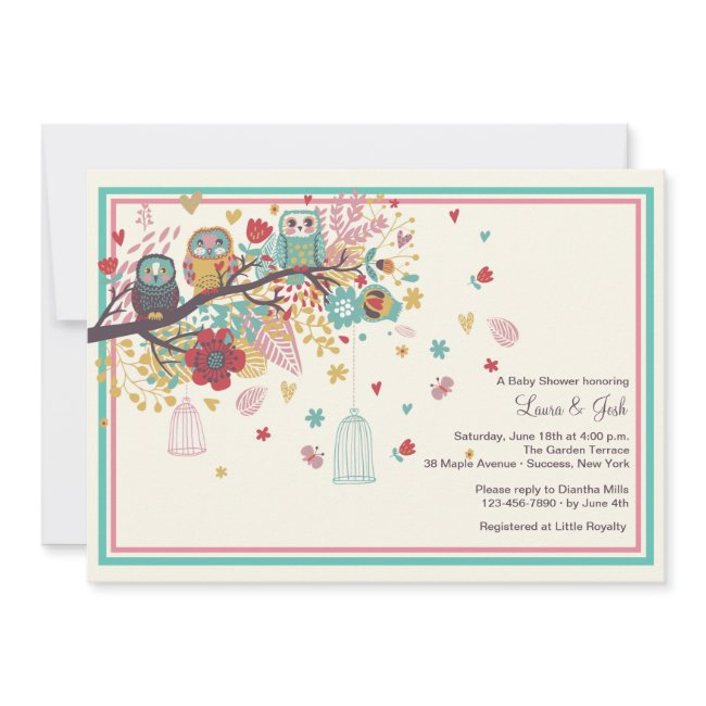 Owl Family Baby Shower Invitation