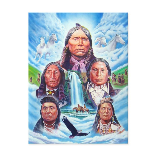 Painting Famous Indian Chiefs Native Americans Postinvitations