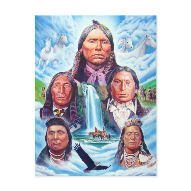 Painting Famous Indian Chiefs Native Americans Postinvitations