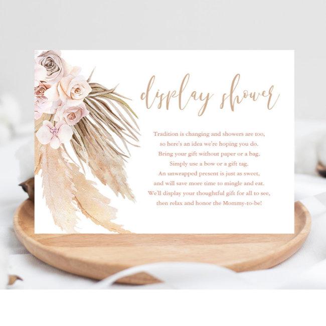 Pampas Grass Boho Bohemian Display Shower Inserts