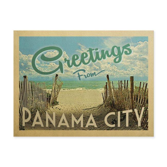 Panama City Beach Vintage Travel Postinvitations