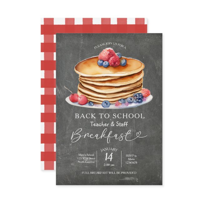 Pancake Back To School Breakfast Invitation
