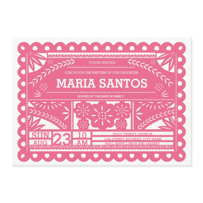 Papel Picado Baptism Invitation