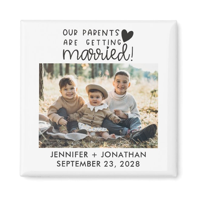 Parents Getting Married Children Photo Save Date Magnet