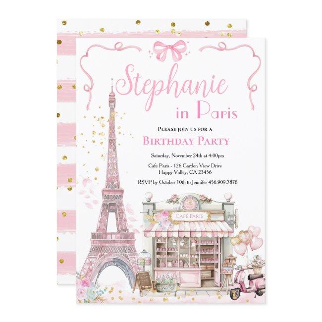 Paris Birthday Party French Afternoon Tea Eiffel Invitation