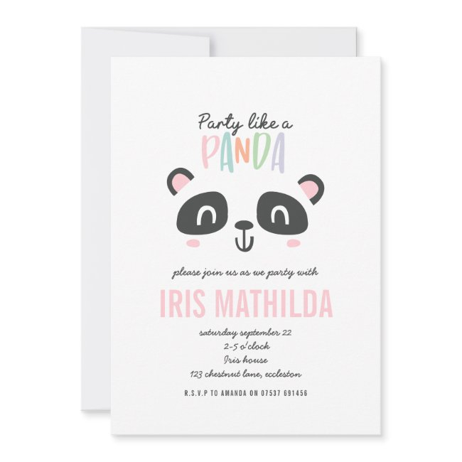 Party Like Panda Bright Multicolor Birthday