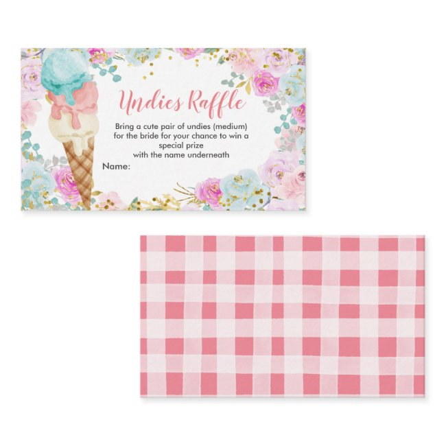 Pastel Ice Cream Undies Raffle Enclosure Invitations