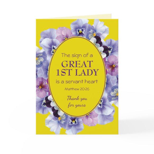 Pastor Appreciation Floral 1st Lady Thank You Invitations