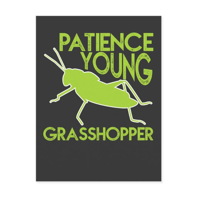 Patience Young Grasshopper Funny Novelty Postinvitations