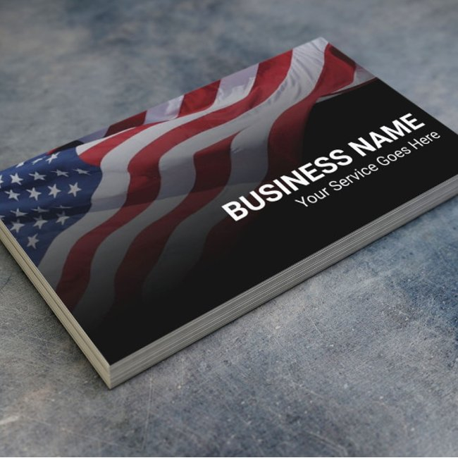 Patriotic American Flag Military Veteran Service Business Invitations