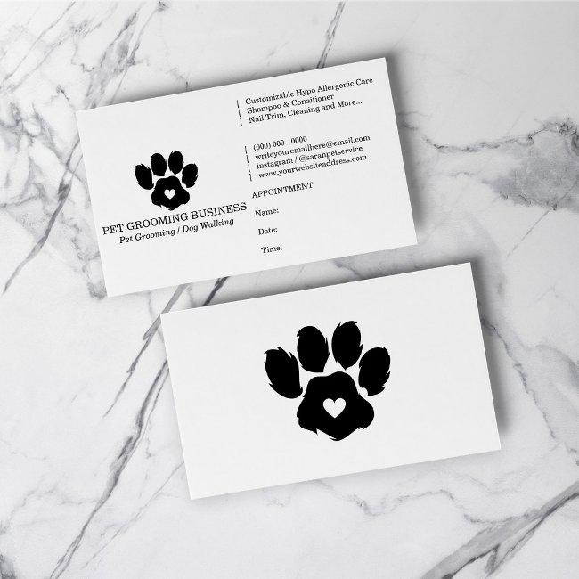 Paw Minimalist Pet Branding Appointment Reminder Business Invitations