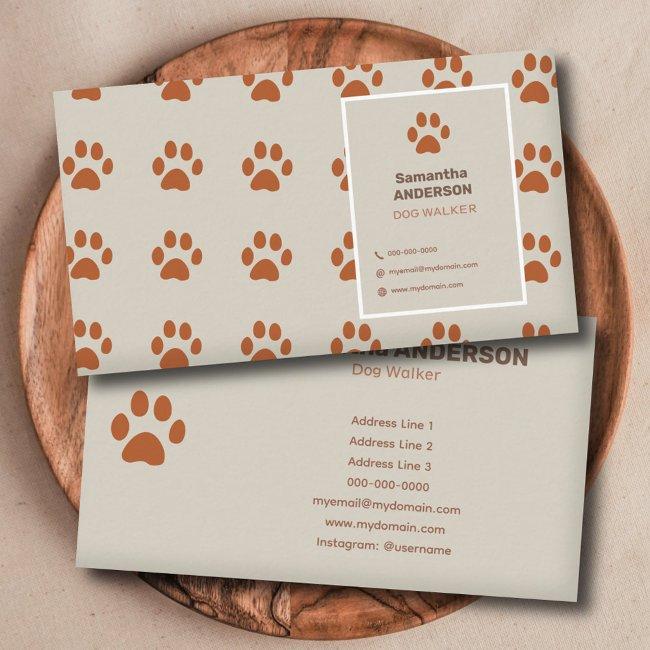 Paw Pattern - Dog Walker Business Invitations