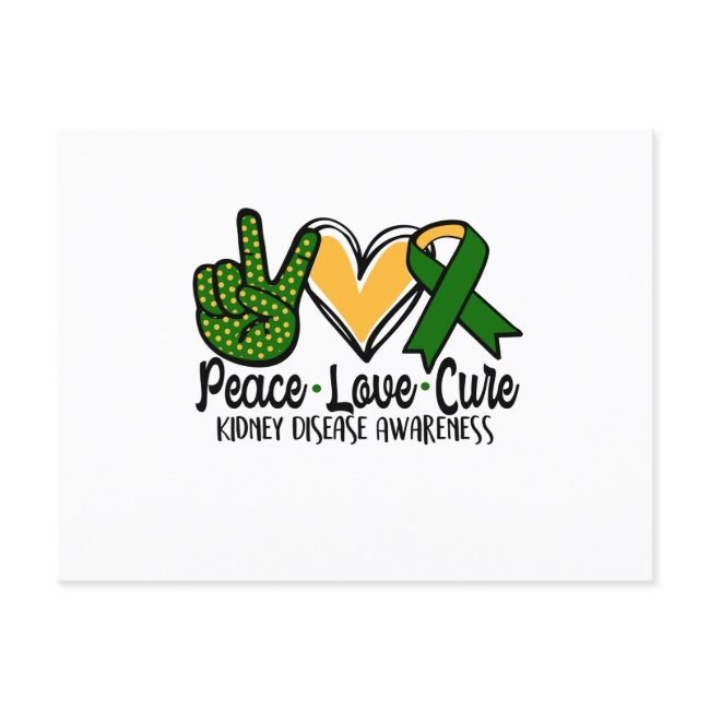 Peace Love Cure Kidney Disease Awareness Announcement Postinvitations