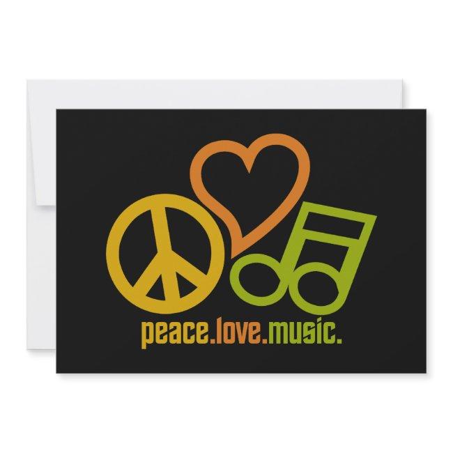 Peace Love Music Invitation, Customizable Invitation
