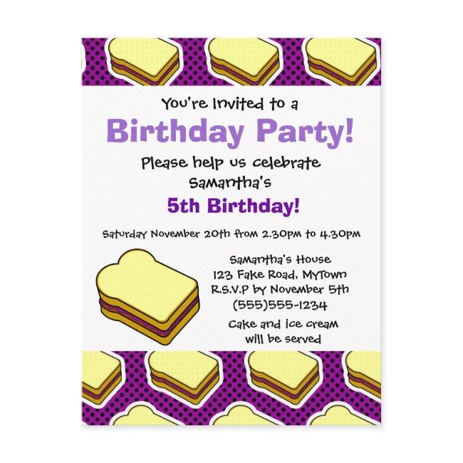 Peanut Butter And Jelly Themed - Grape Jelly Invitation