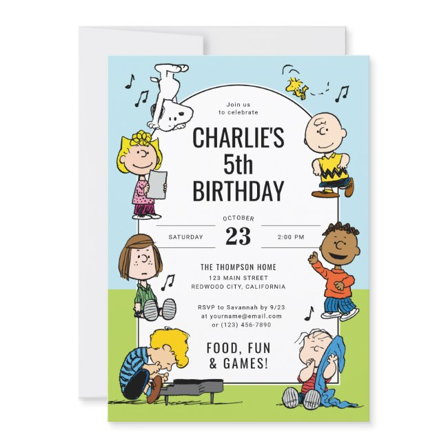 Peanuts Character Fun Birthday Collage Invitation
