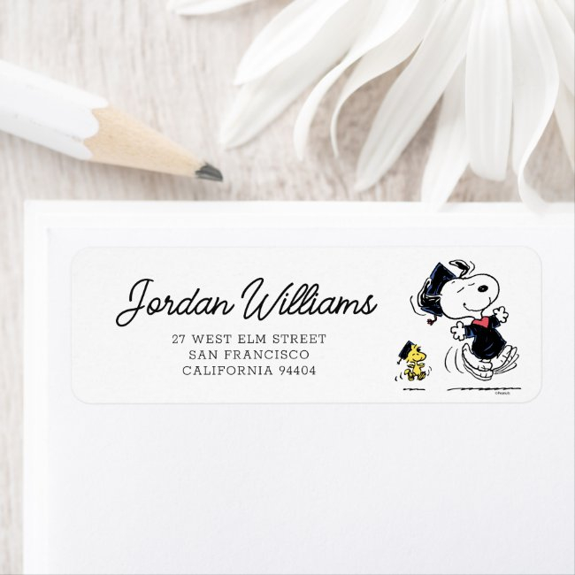 Peanuts | Snoopy & Woodstock Graduation Label