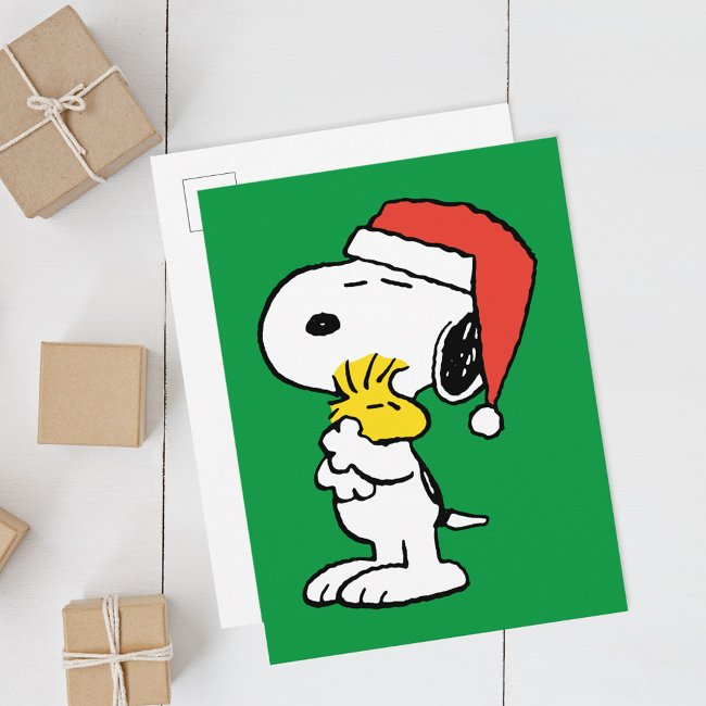 Peanuts | Snoopy & Woodstock Holiday Hugs Postinvitations