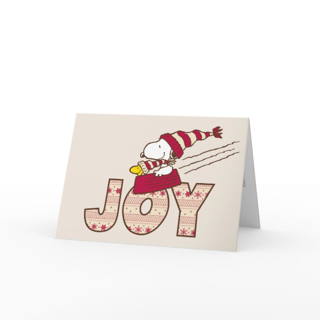 Peanuts | Snoopy & Woodstock Joy Sled Ride Holiday Invitations