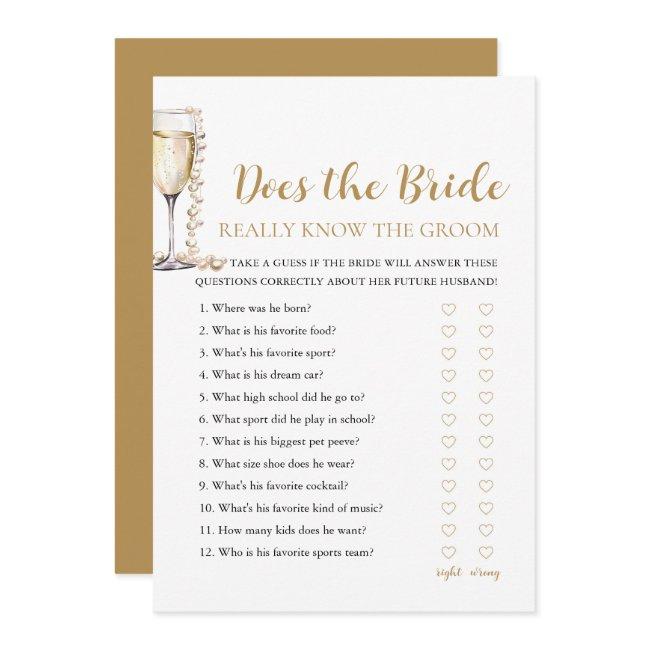 Pearls Does The Bride Really Know The Groom Game Invitation