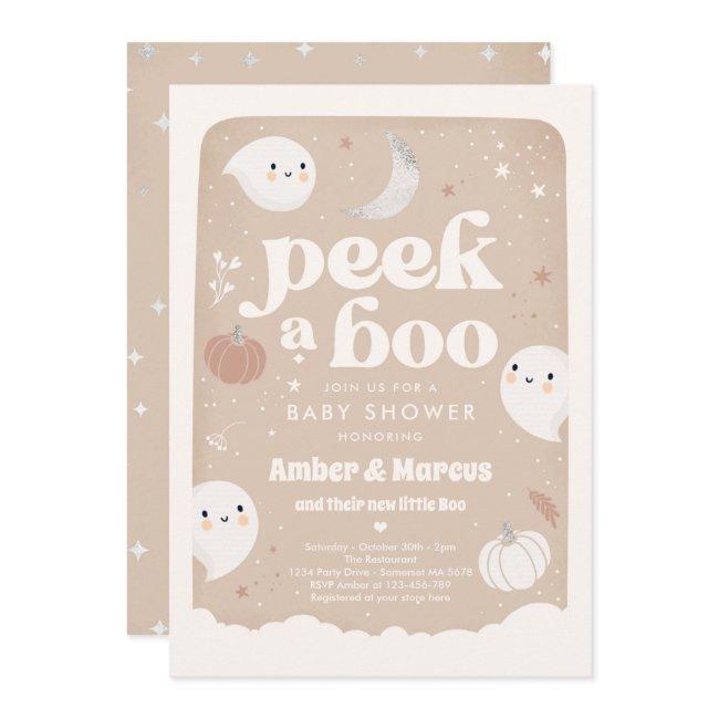 Peek A Boo Gender Neutral Ghost Baby Shower Invitation