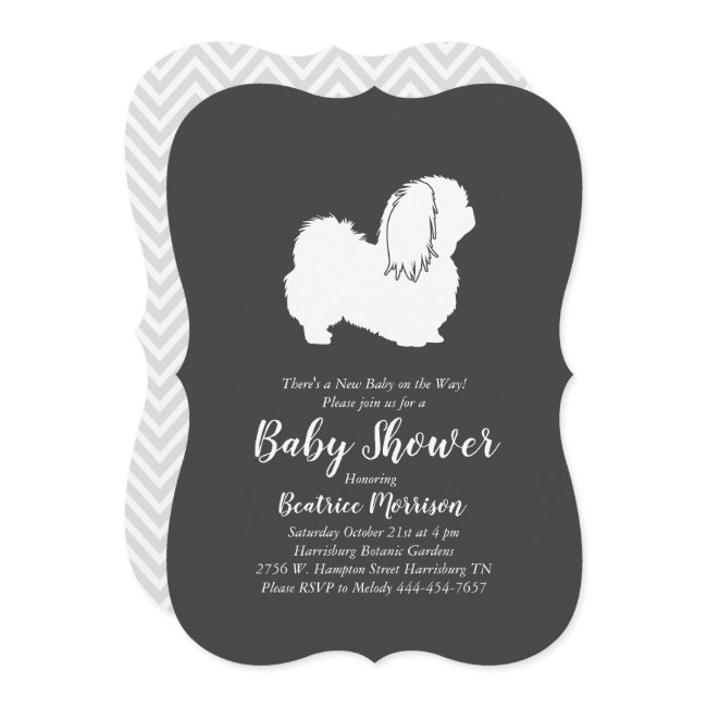 Pekingese Dog Baby Shower Neutral Invitation