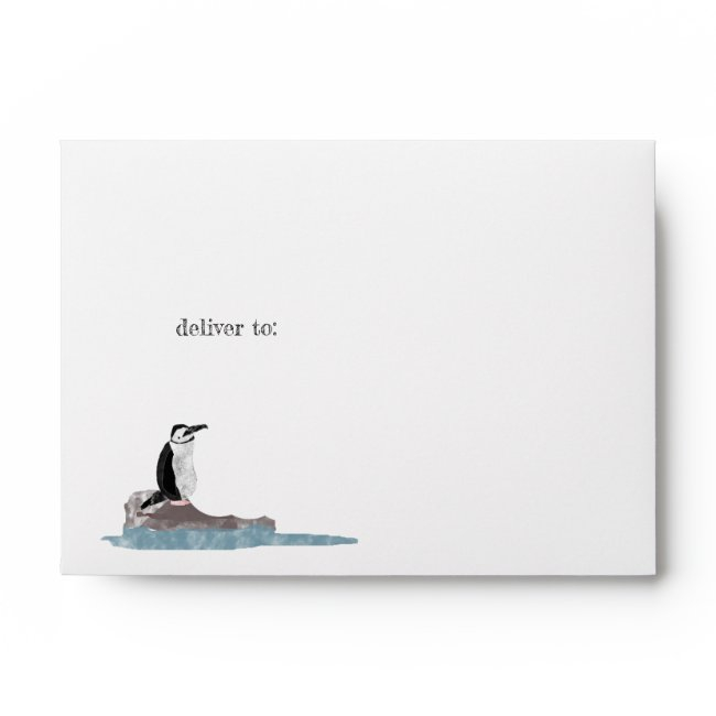 Penguin And Earth, Lined Return Address Envelope