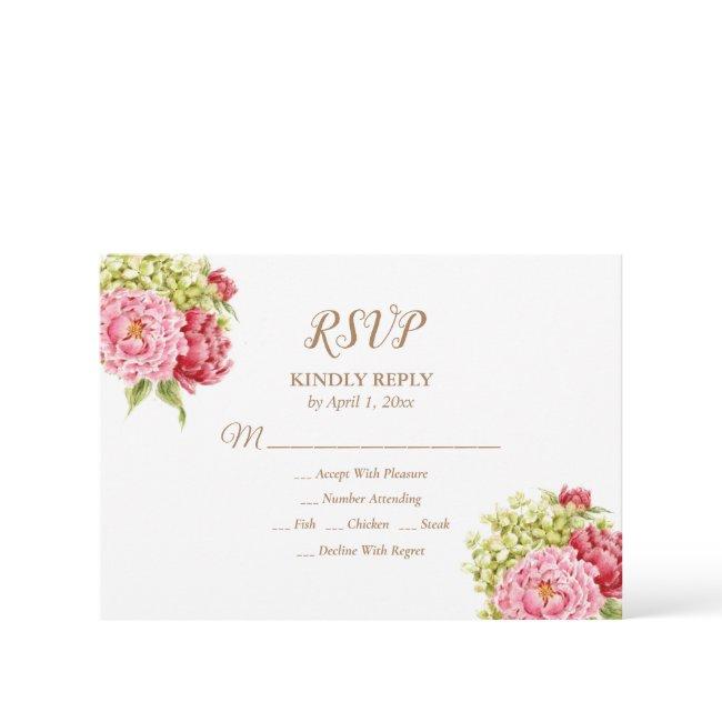 Peonies And Hydrangeas Response Invitations