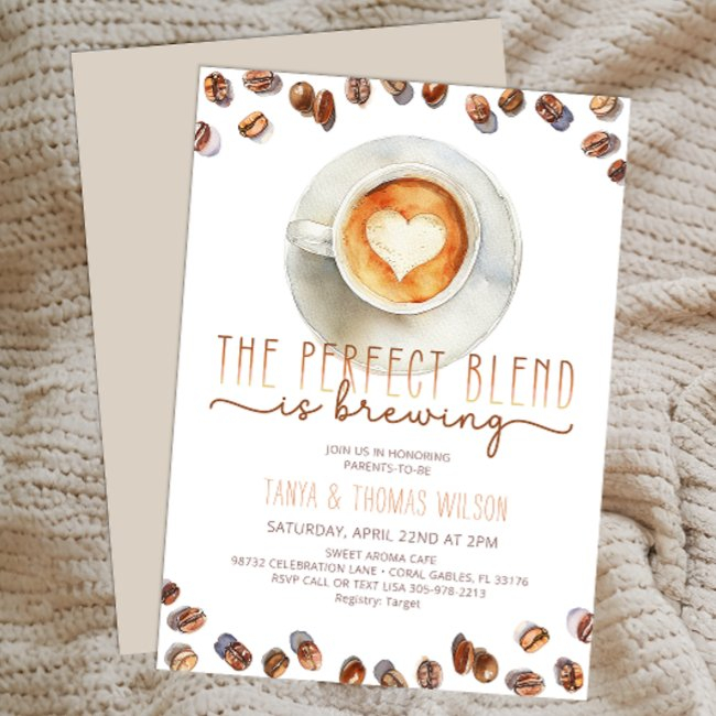 Perfect Blend Baby Shower Invite | Coffee Theme