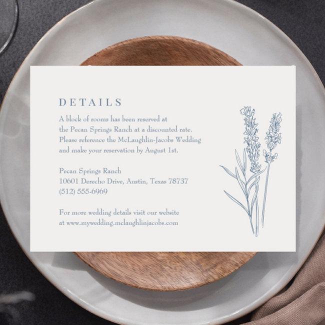 Periwinkle Wildflower Wedding Details Enclosure Rsvp Invitations