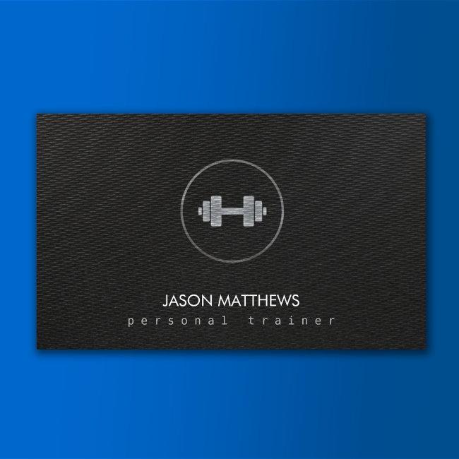 Personal Trainer Dumbbell Black Business Invitations