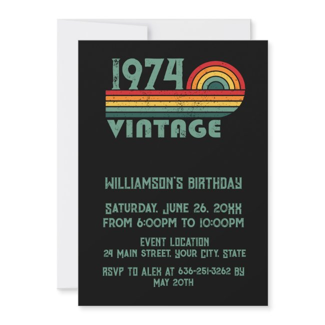 Personaliazed Vintage 50th Birthday Party Invitation