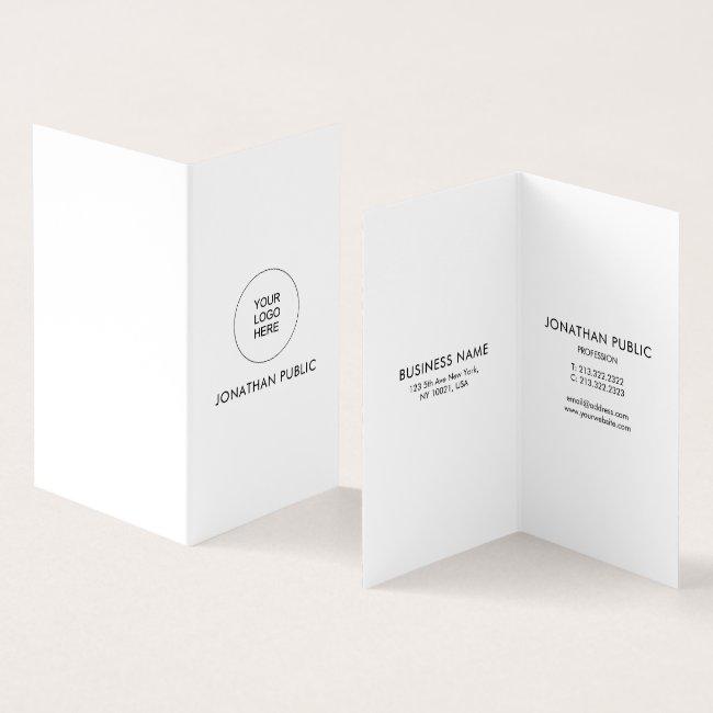 Personalized Company Logo Modern Vertical Folded Business Invitations
