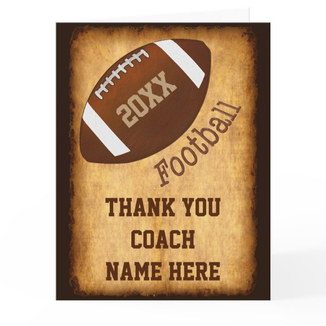 Personalized Football Coach Invitations, Player's Names Thank You Invitations