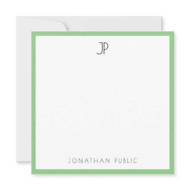 Personalized Modern Elegant Monogram Trendy Sleek Note Invitations