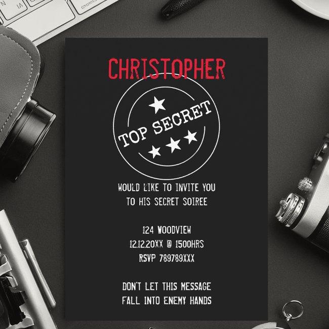 Personalized Top Secret Party Invitation