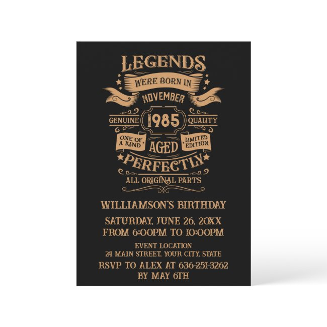 Personalized Vintage 40th Birthday Party Invitation