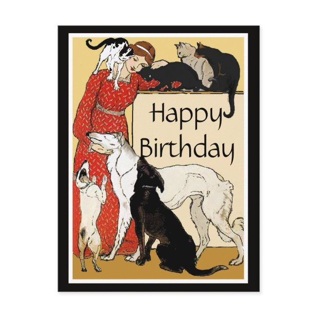 Pet Lover Happy Birthday Postinvitations