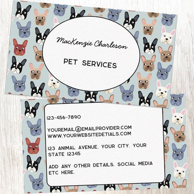 Pet Services French Bulldog Business Invitations
