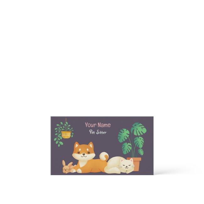Pet Sitter/pet Sitting Business Invitations Cute Animals