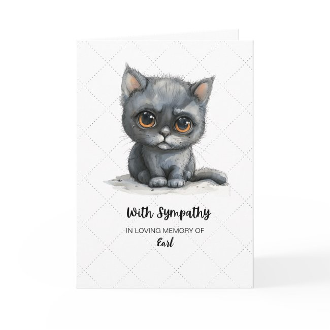 Pet Sympathy Sentiment With A Sad Cat With Tears Invitations