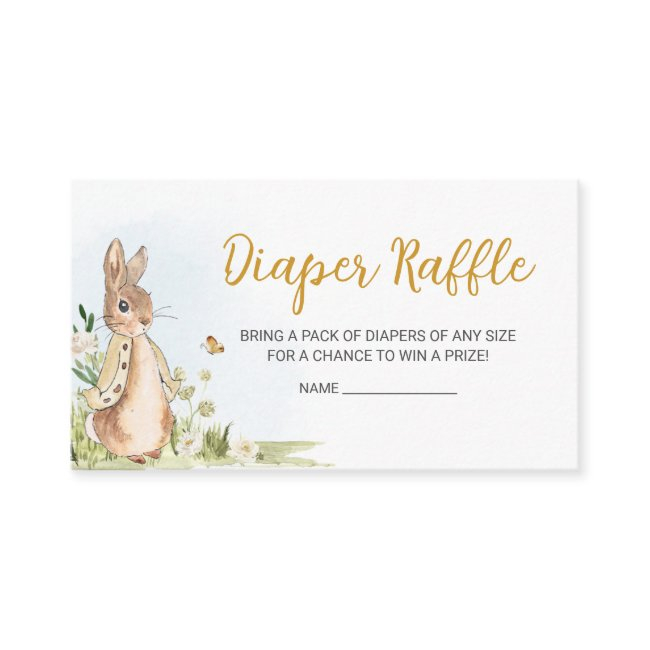 Peter Rabbit Baby Shower Diaper Raffle Enclosure Invitations