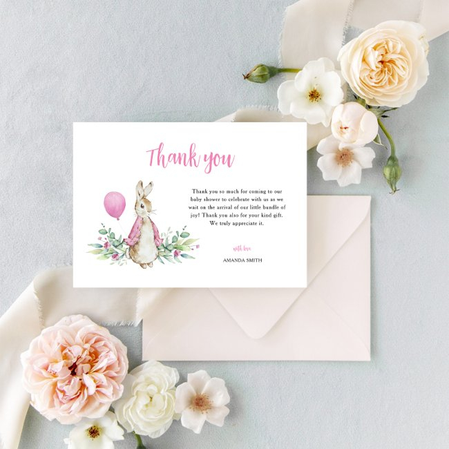 Peter Rabbit Baby Shower Thank You Invitations