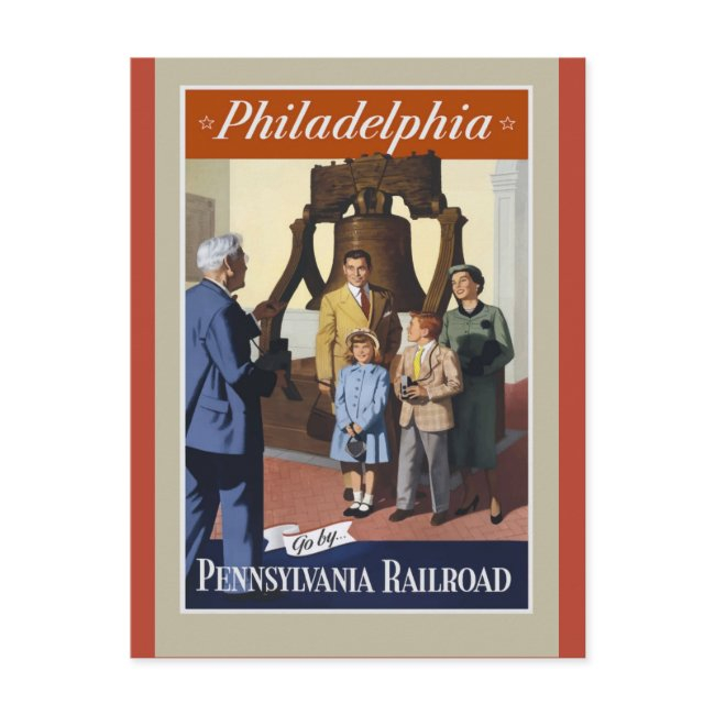 Philadelphia Vintage Travel Poster Postinvitations