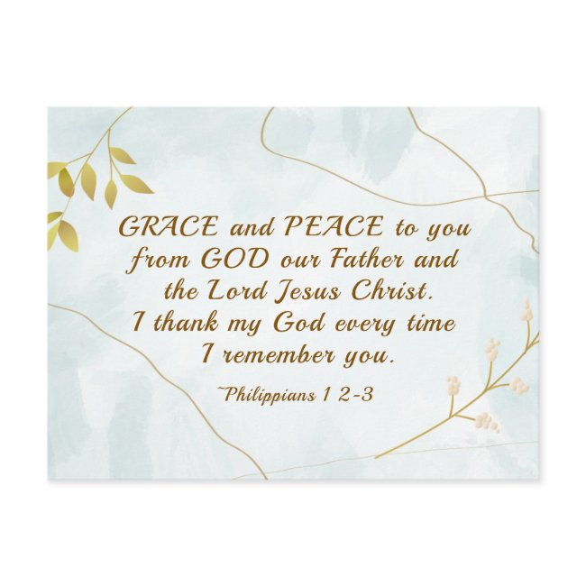 Philippians 1:2-3 Grace And Peace To You, Bible Postinvitations