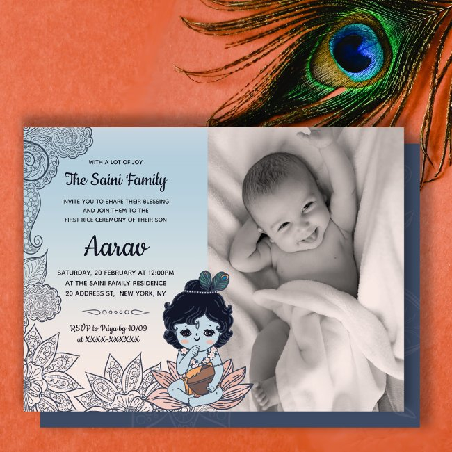 Photo Annaprashan First Rice Ceremony Invitation