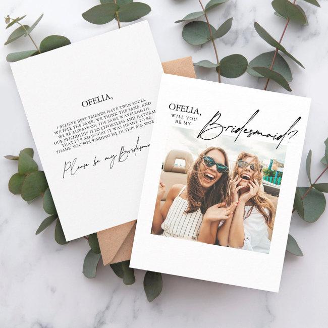 Photo Bridesmaid Proposal Invitations Template