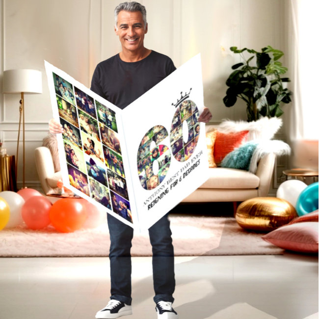 Photo Number 60 Collage Sixty Years Of Memories Invitations